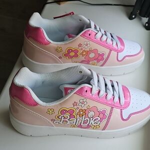 Barbie Pink and White Sneakers Casual Athletic Style